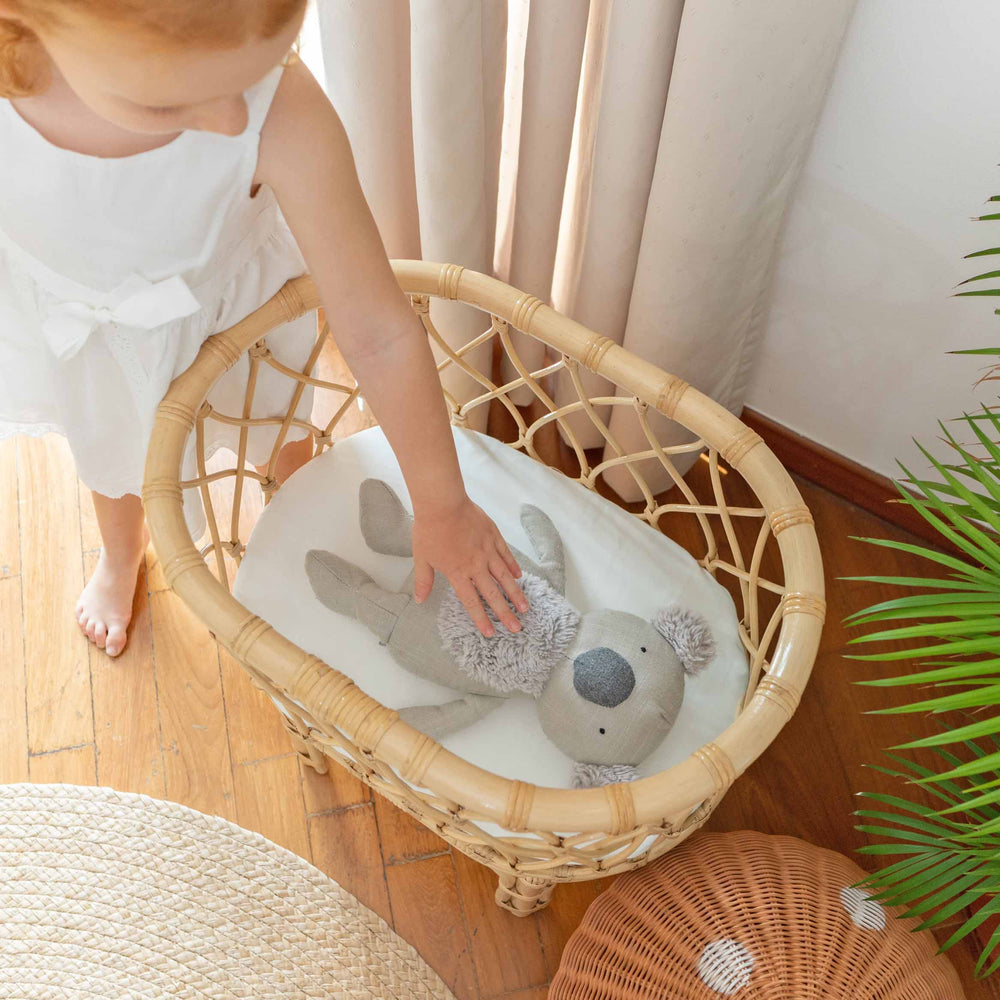 Kids Toys | Olivia Doll Bassinet | Rattan | MOMIJI