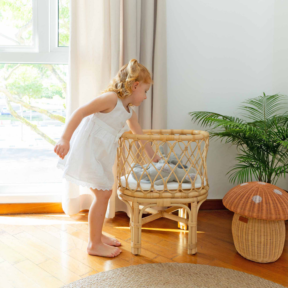 Kids Toys | Olivia Doll Bassinet | Rattan | MOMIJI
