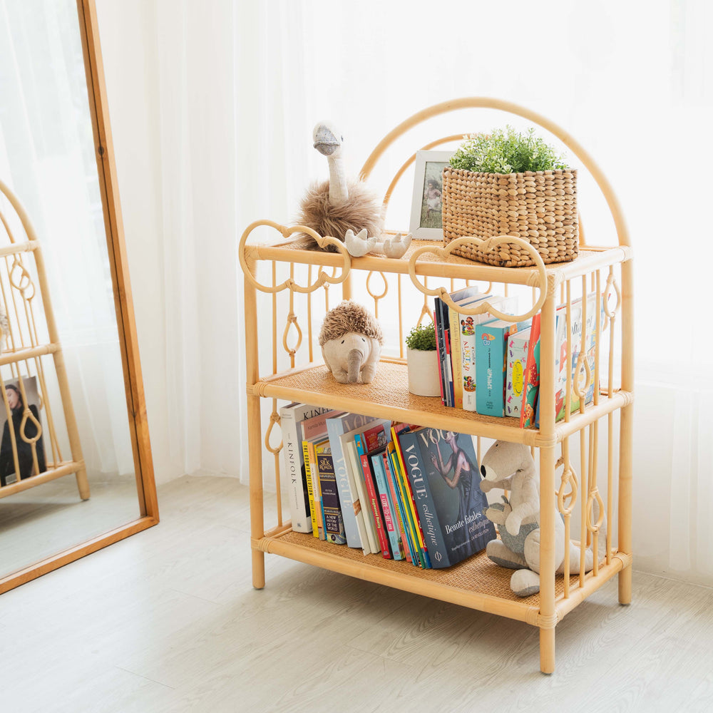 Rattan Shelves | After the Rain Shelf with Books & Toys | Momiji