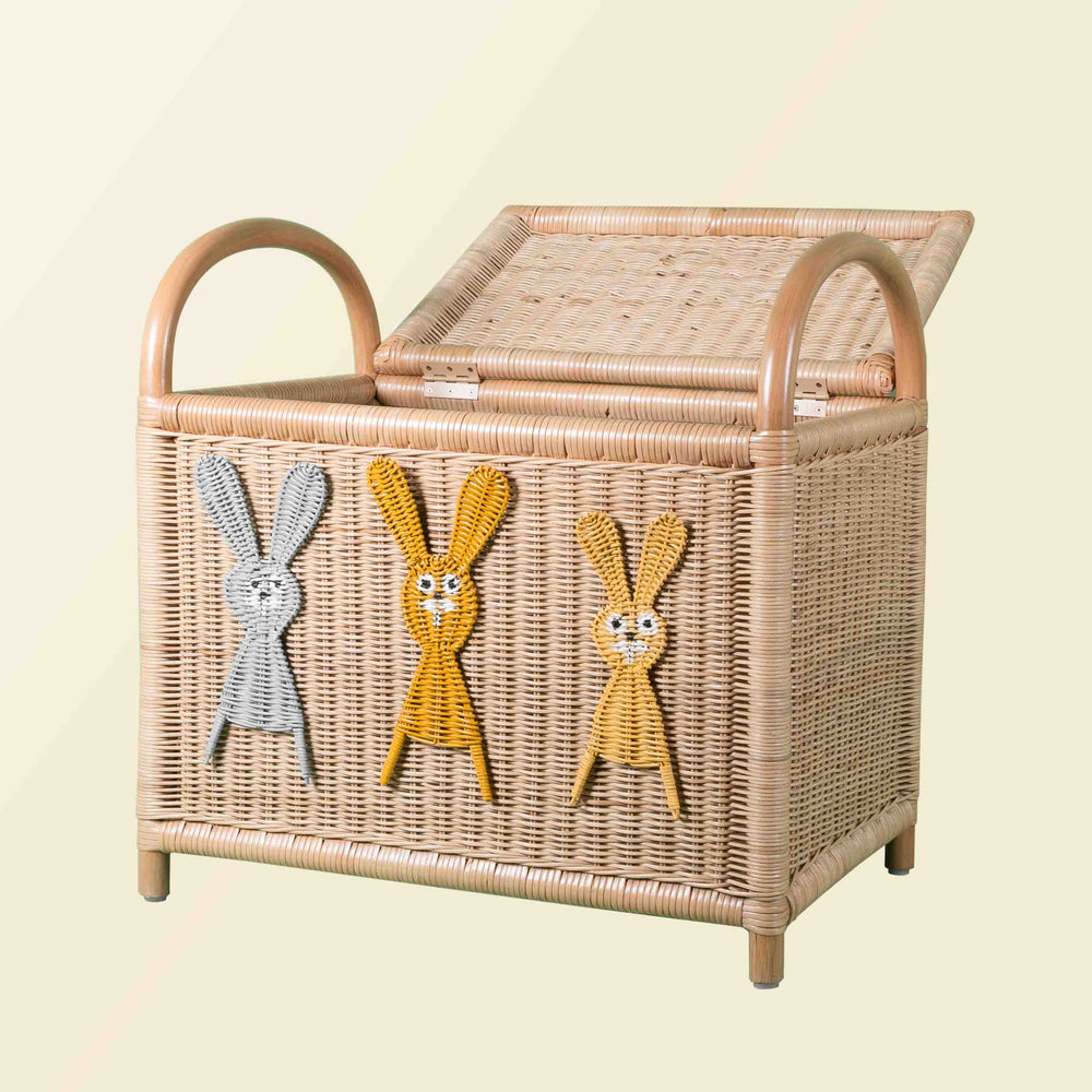 Anais Toy Trunk | Rattan Storage Trunk for Kids | Opened | Momiji