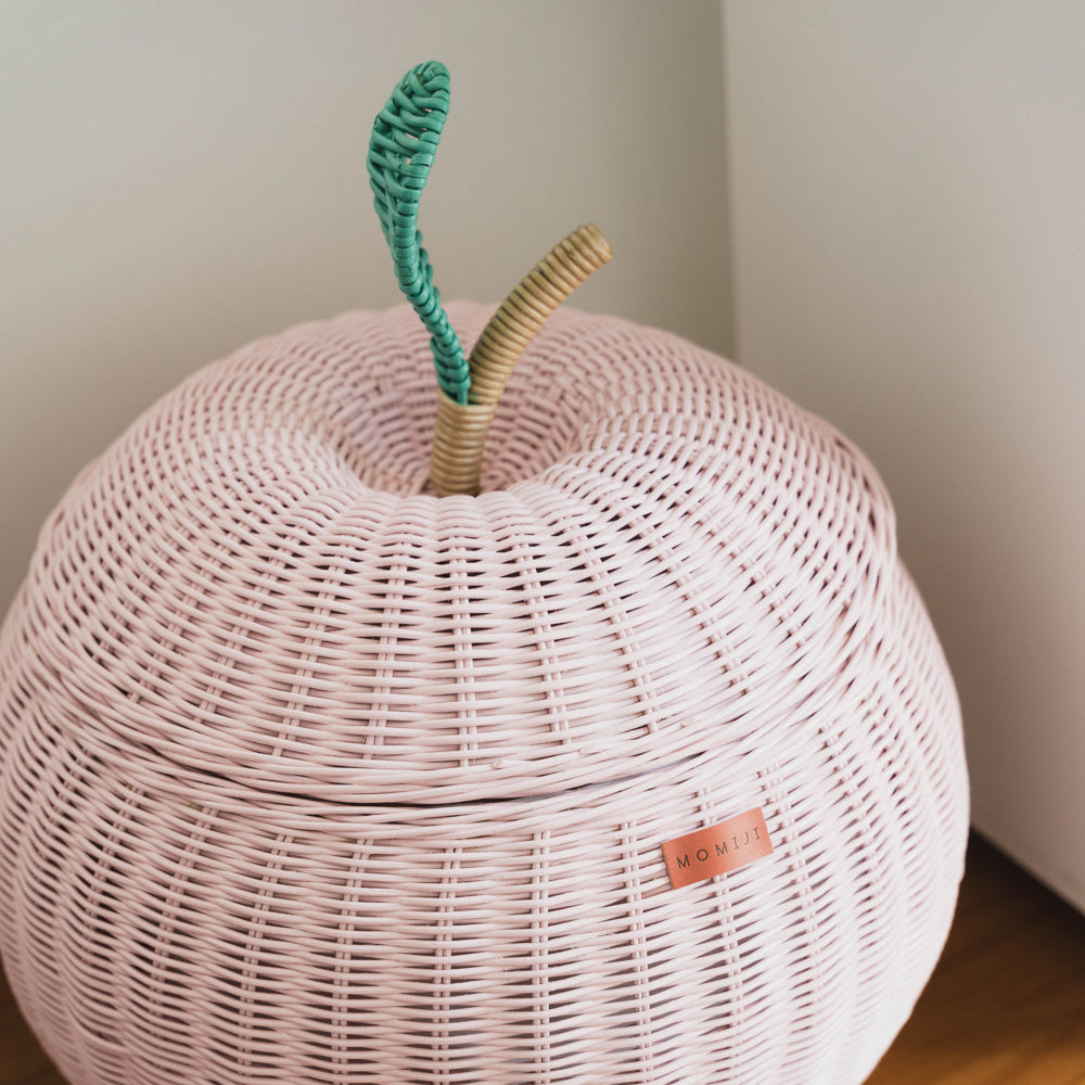 Rattan Basket | Apple Storage Basket | Closed | Pink |  Momiji