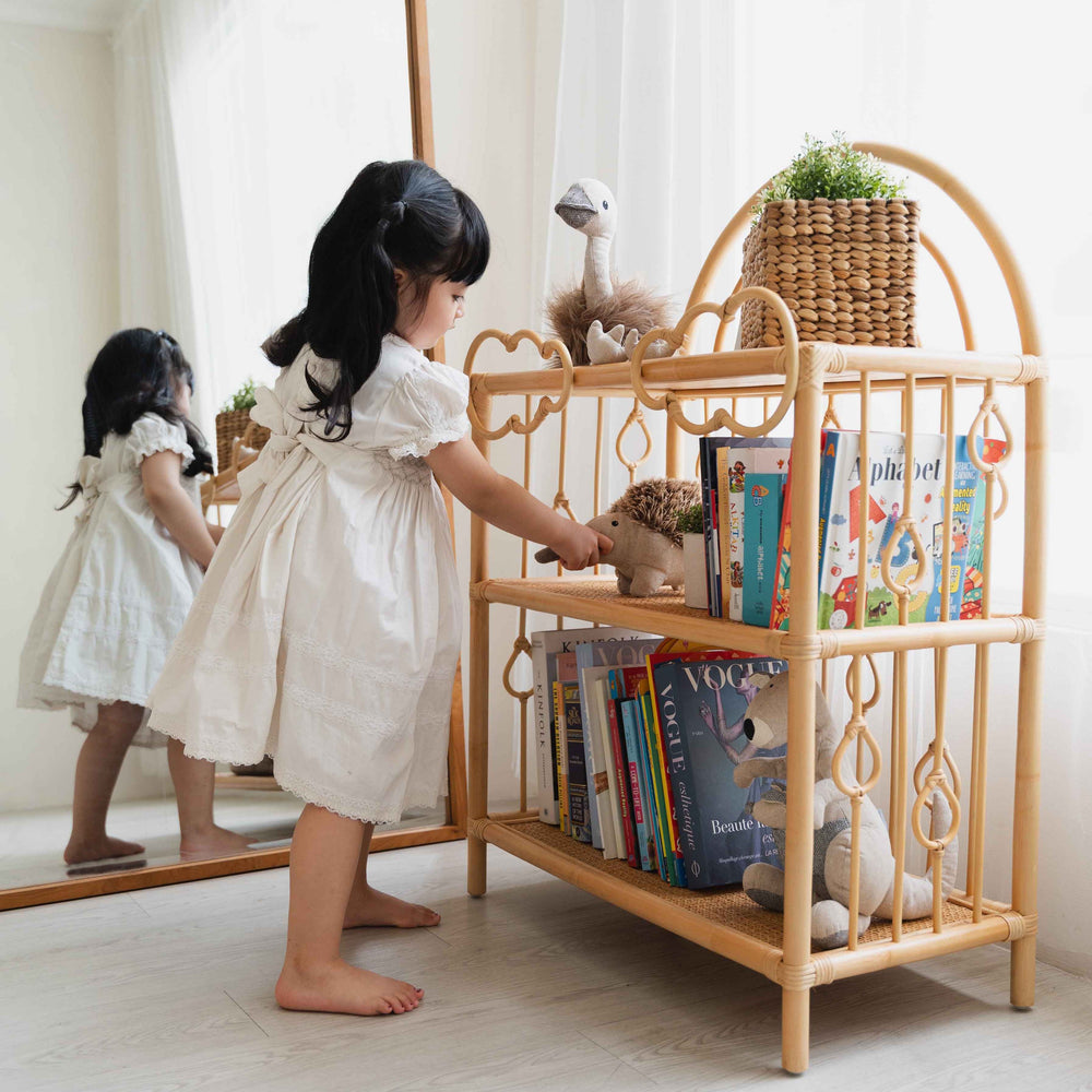 Rattan Shelves | After the Rain Shelf with Books & Toys | Momiji