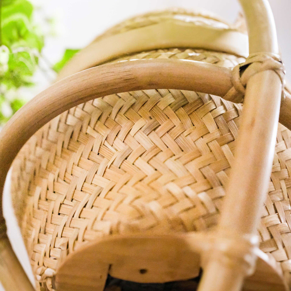 Almond Rattan Hanging Planter | Wicker Basket | Indoor and Outdoor Use | MOMIJI