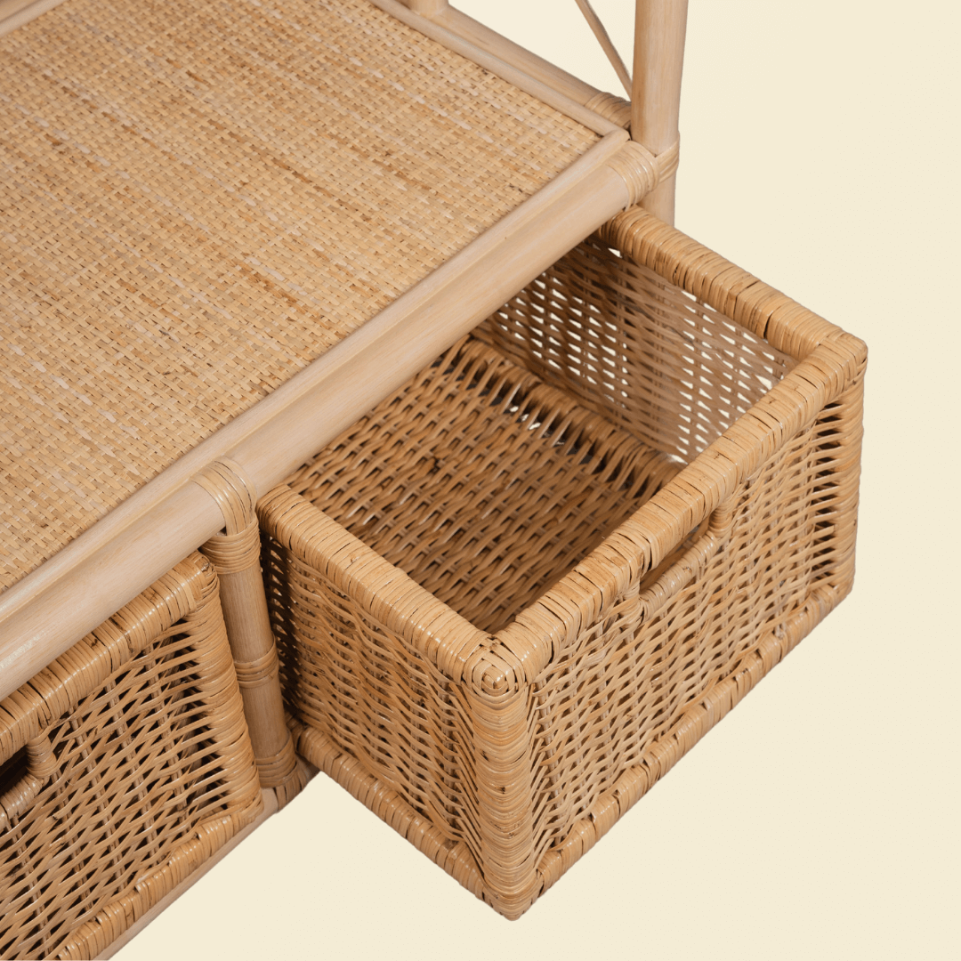 Rattan Clothing Rack |  Belle Kids Clothing Rack Rattan Drawers | MOMIJI