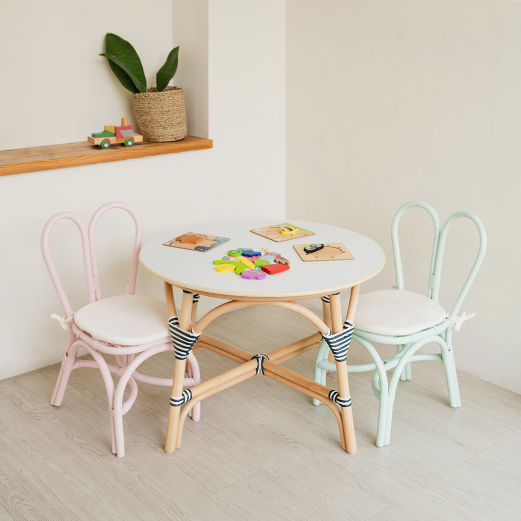 Aulia Kids Table (Medium) & Set of 2 Kids Bunny Chairs