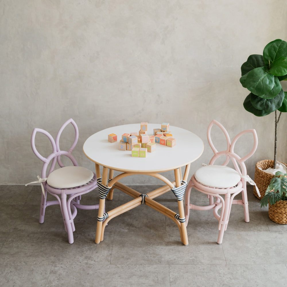 Rattan Chair | Kids Butterfly chair - Purple |  Childs Wicker Chair and Table Set | MOMIJI