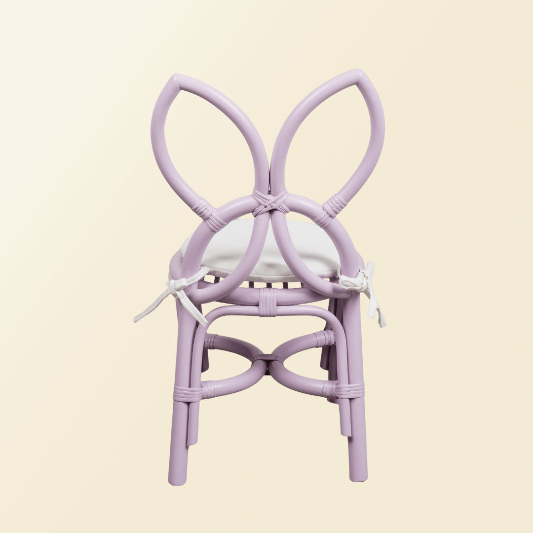 Rattan Chair | Kids Butterfly chair - Purple |  Childs Wicker Chair Backrest View | MOMIJI