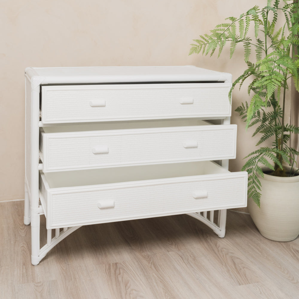 Rattan Dresser | Coastal Haven Drawers | Front View with Open Drawers | Momiji