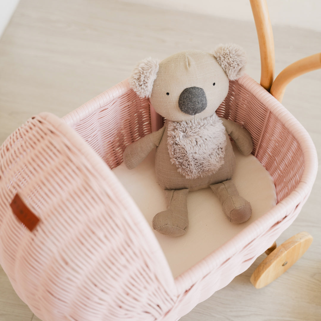 Colette Doll Stroller | Rattan | Pink | MOMIJI