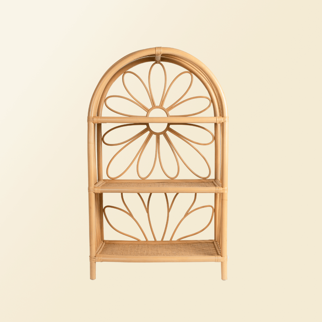 Rattan Shelves |  Daisy Arch Rattan Shelf | Front View | Momiji