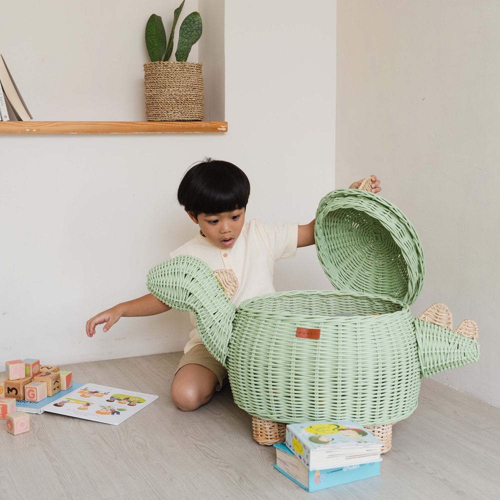 Dinosaur Storage Basket - Mint Green