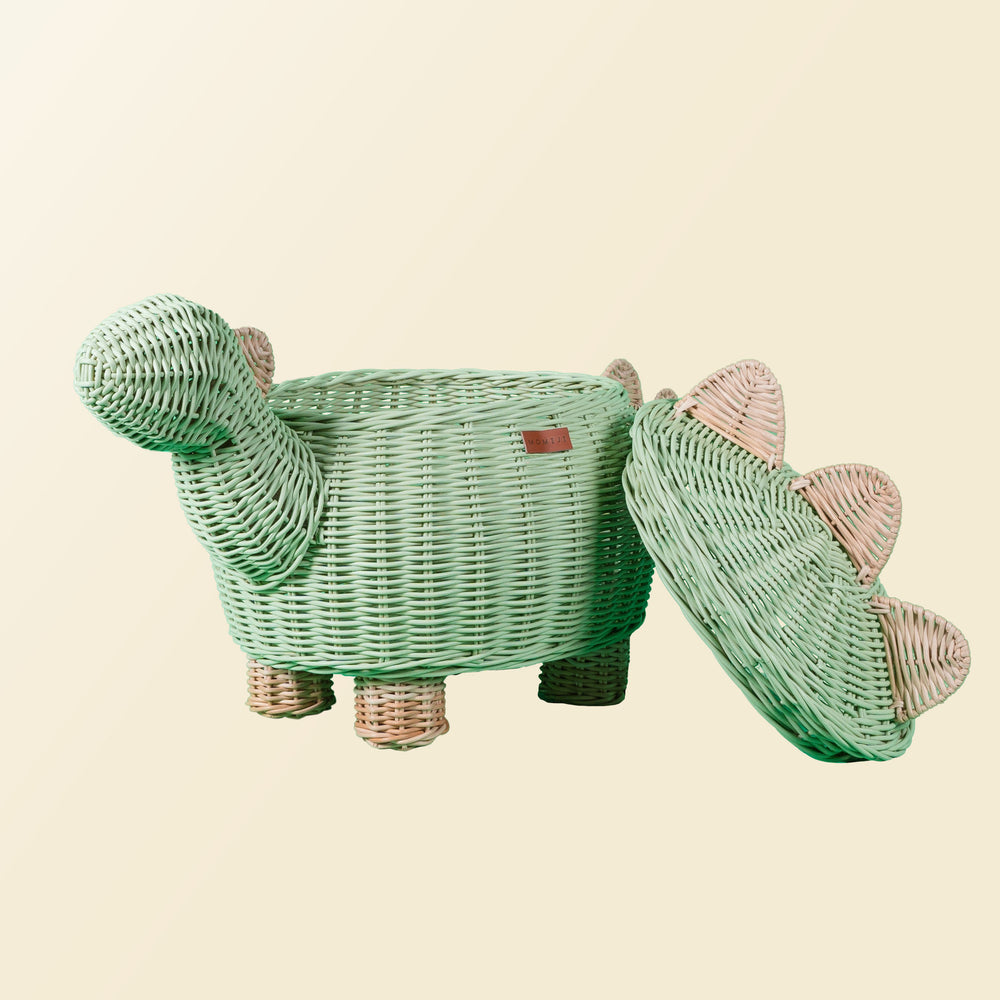 Dinosaur Storage Basket - Mint Green