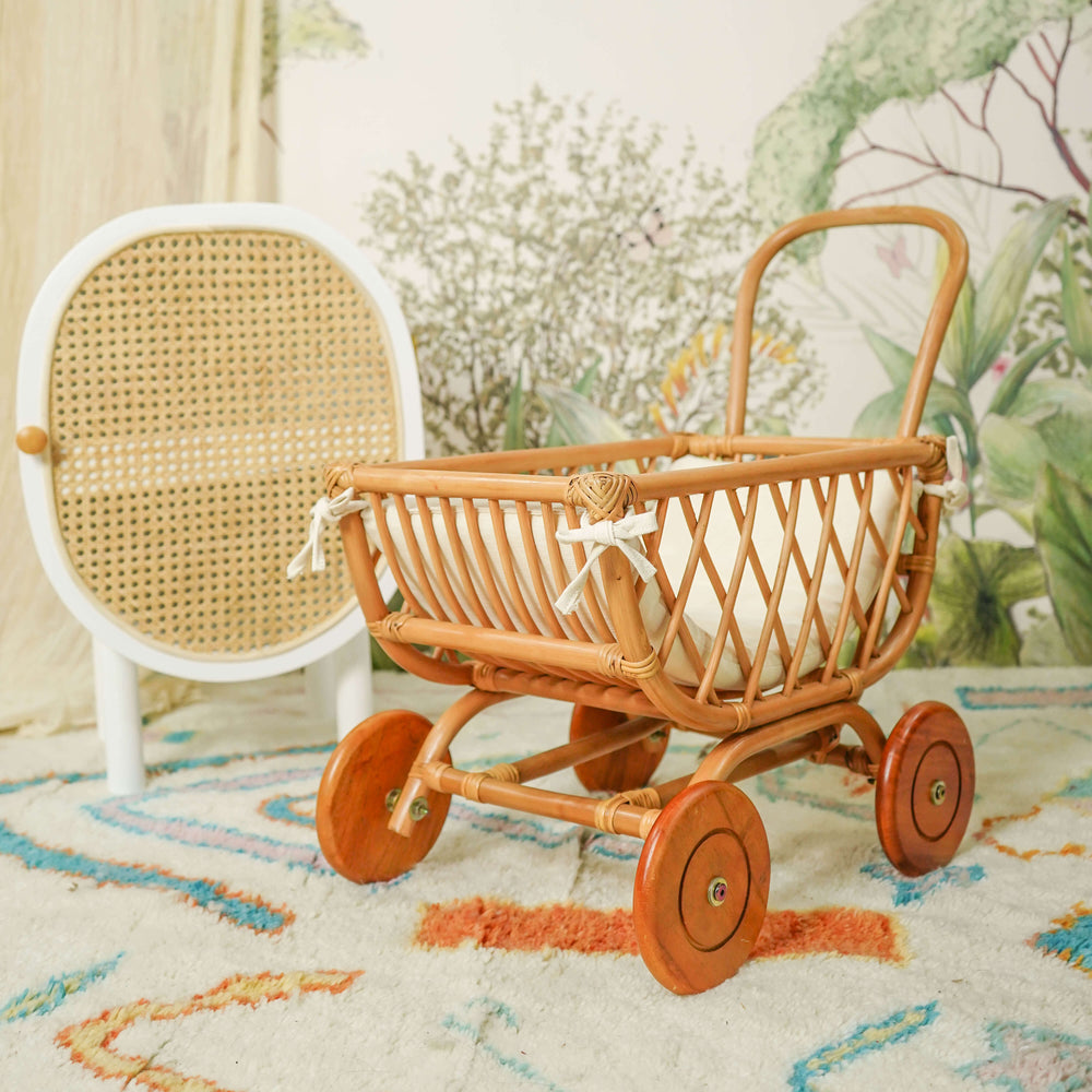 Rubble Toy Trolley | Toy Stroller | Rattan | MOMIJI