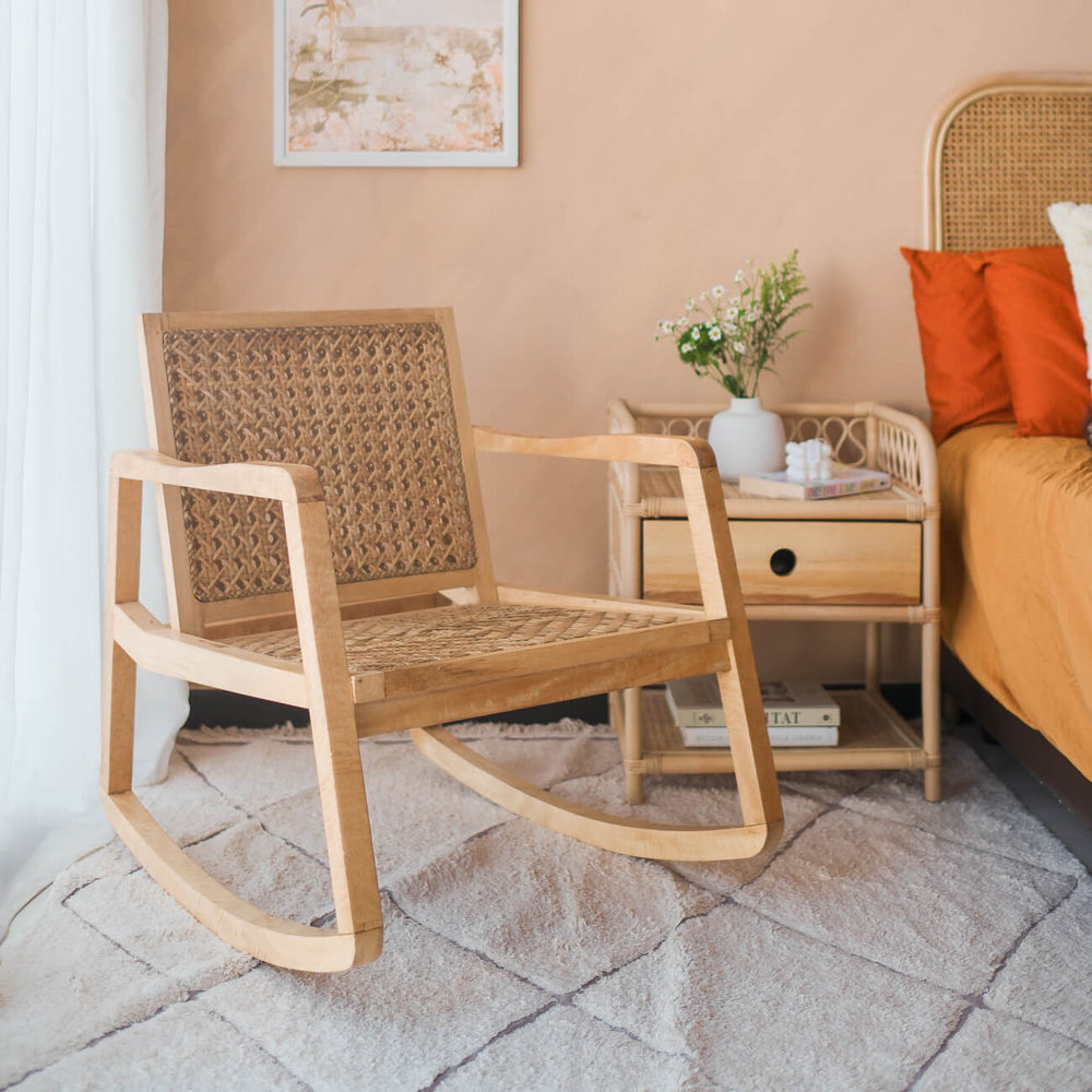 Anya Rattan Chair | Wicker Rocking Chair | Lifestyle Image |  MOMIJI