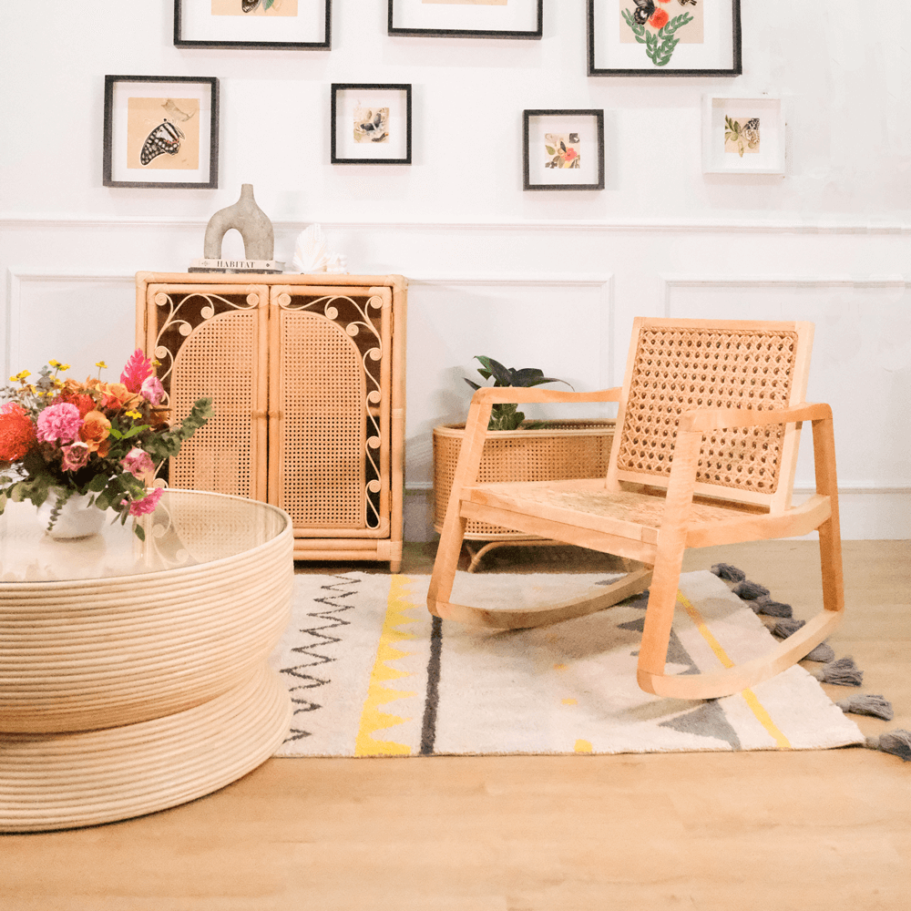 Anya Rattan Chair | Wicker Rocking Chair | MOMIJI