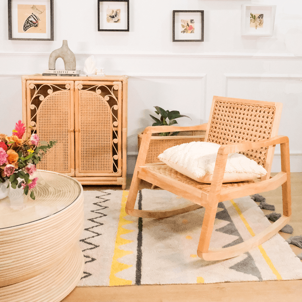 Anya Rattan Chair | Wicker Rocking Chair | MOMIJI