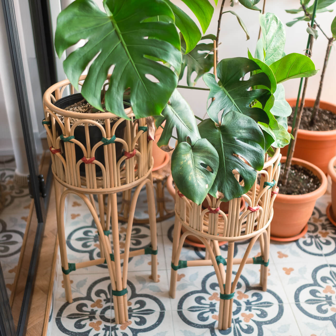 Iris Rattan Plant Stand | Wicker Plant Stand | Round Planter | Small & Tall | MOMIJI