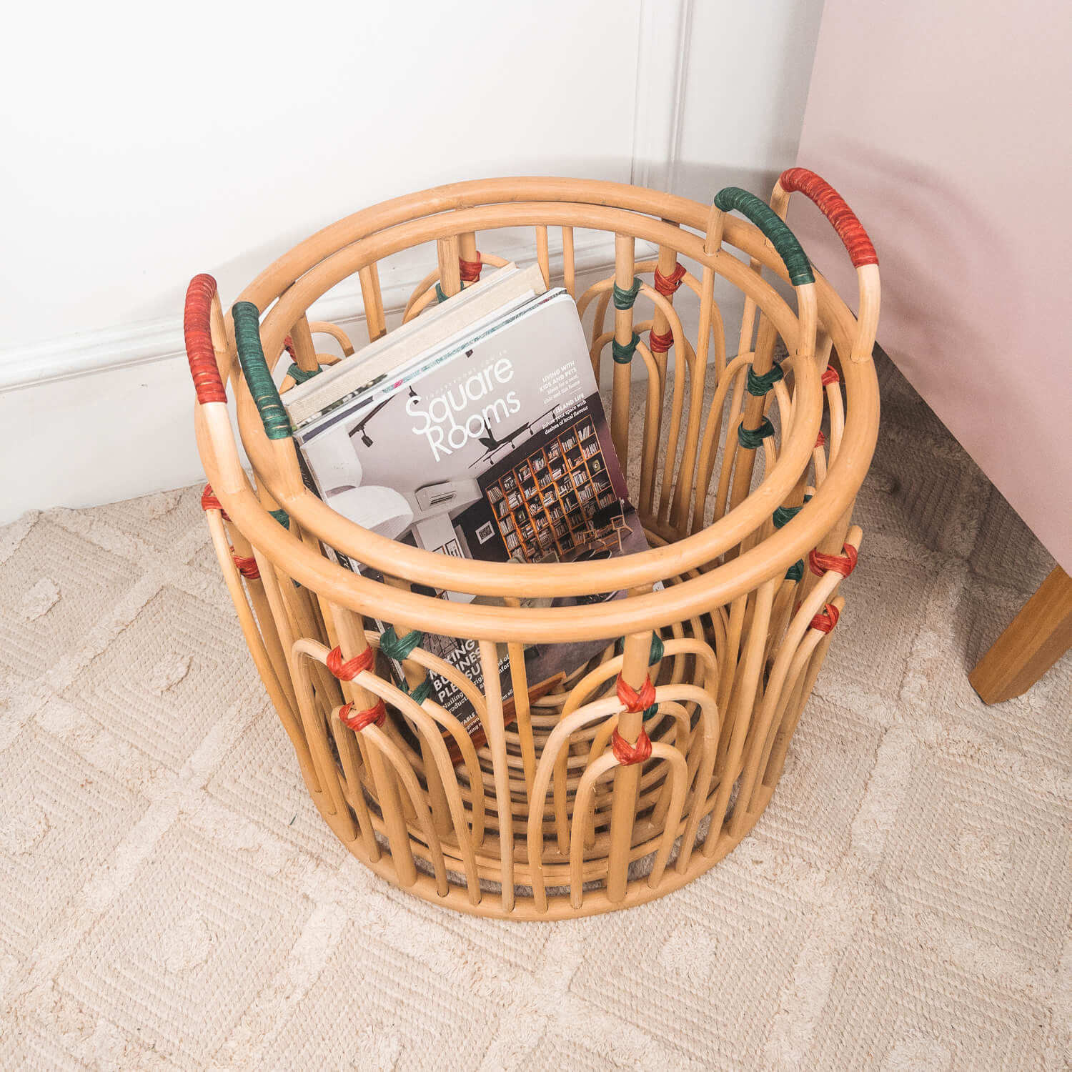 Floret Rattan Storage Basket Set | 2 sizes | Toys Inside | Momiji