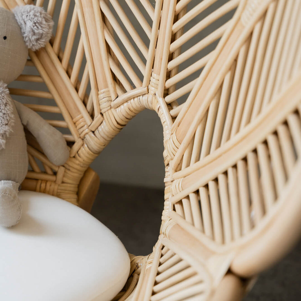 Rattan Chair | Petal Kids Chair | Childs Wicker Chair Close Up | MOMIJI