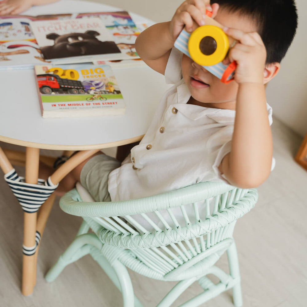 Rattan Chairs |  Maya Kids Wicker Chair - Mint Green | MOMIJI