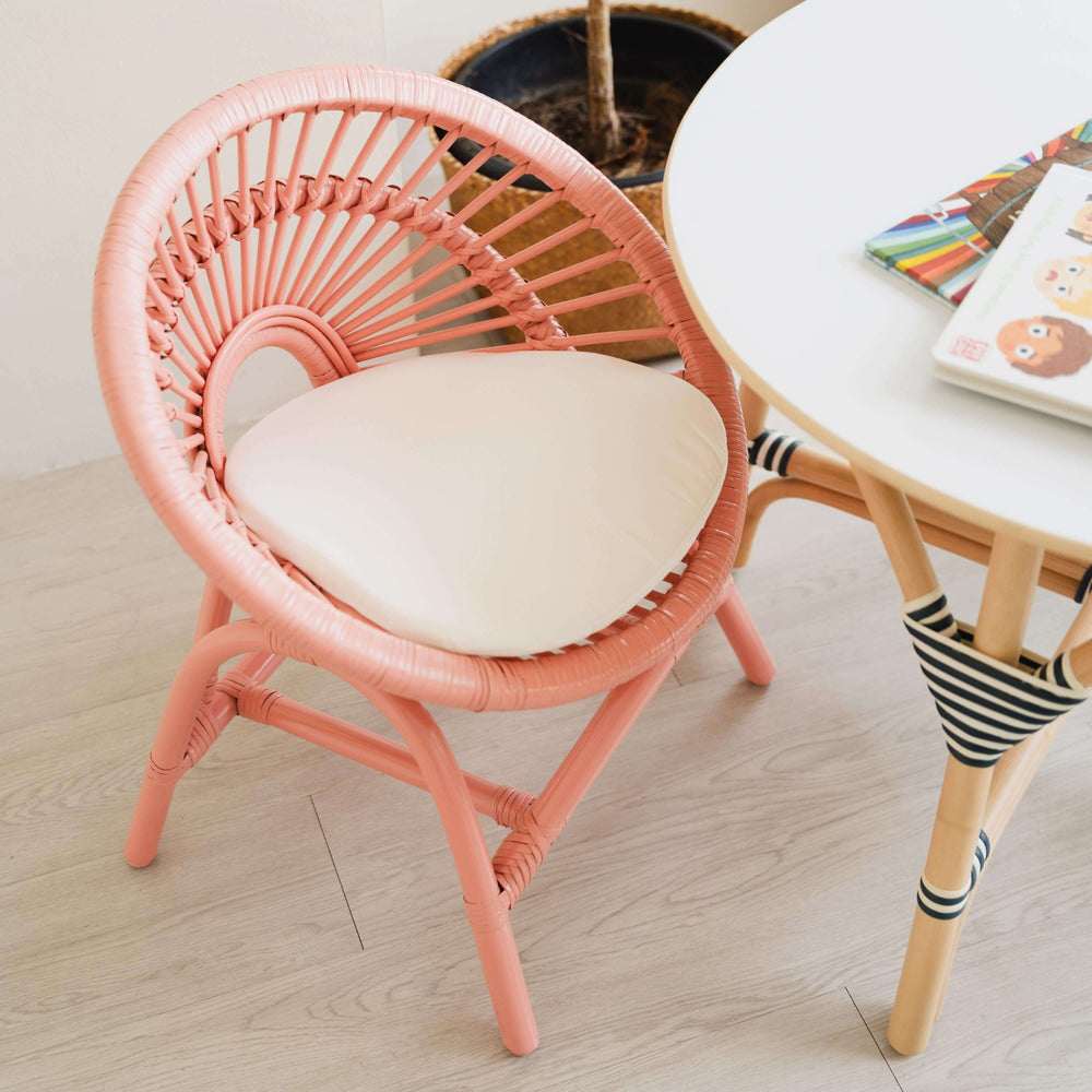 Rattan Chairs | Maya Kids Wicker Chair - Peach Pink | MOMIJI