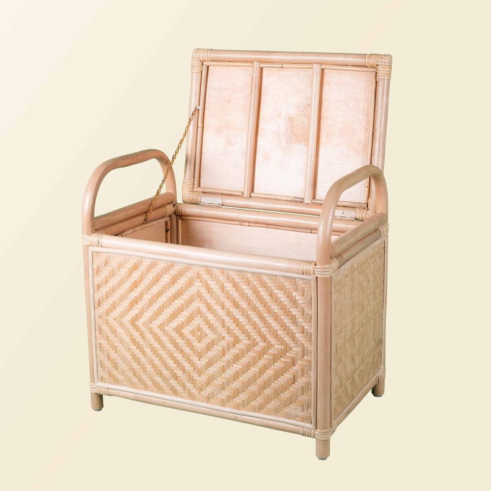 Mia Storage Bench | Rattan Bench | Bench with Storage | Opened | MOMIJI