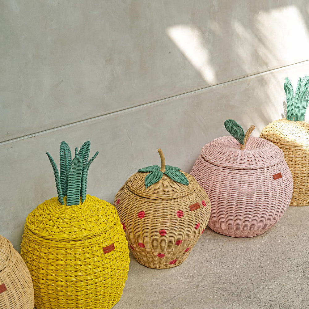 Strawberry Rattan Storage Basket | Pineapple Apple | MOMIJI