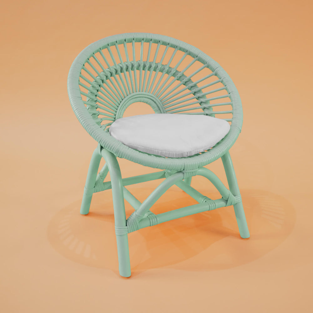 Rattan Chairs |  Maya Kids Wicker Chair - Mint Green | MOMIJI