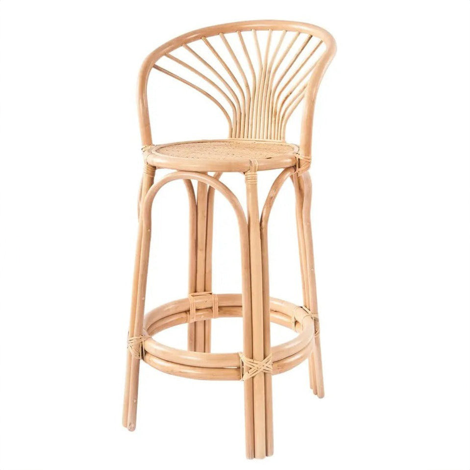 Palm Rattan Bar Stool | Rattan Bar Chairs | MOMIJI