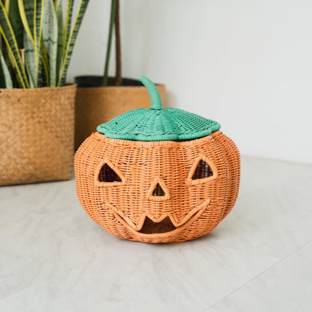 Pumpkin Basket | Rattan Floor Lamp | Face Shape | MOMIJI