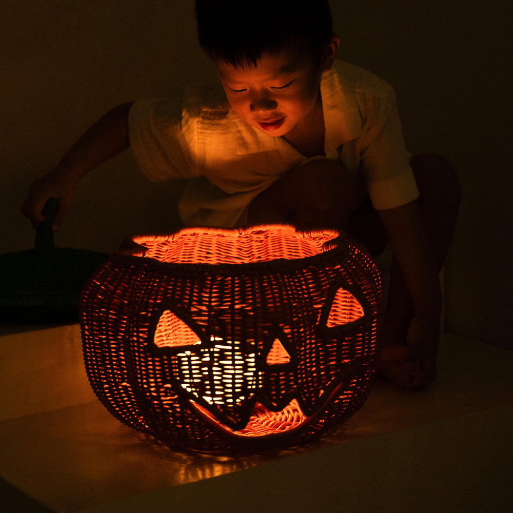 Pumpkin Basket | Rattan Floor Lamp | Face Shape | MOMIJI