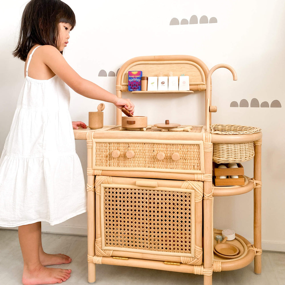 Kids Play Kitchen | Rattan | MOMIJI