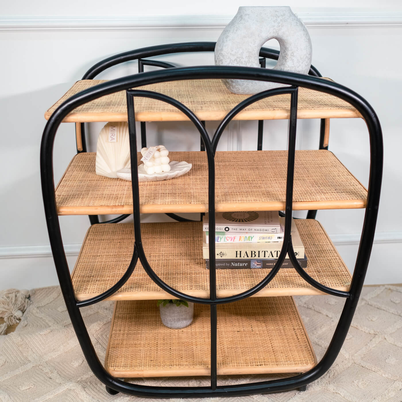 Posy Rattan Bar Cart | Front View | Momiji