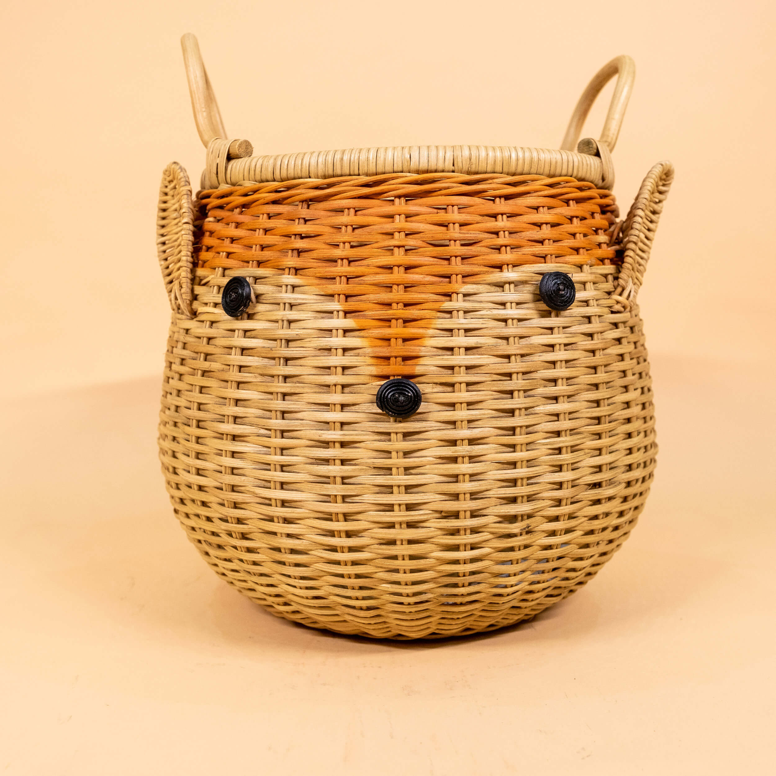 Reindeer Rattan Storage Basket | Handwoven Wicker Basket with Lid  | Momiji