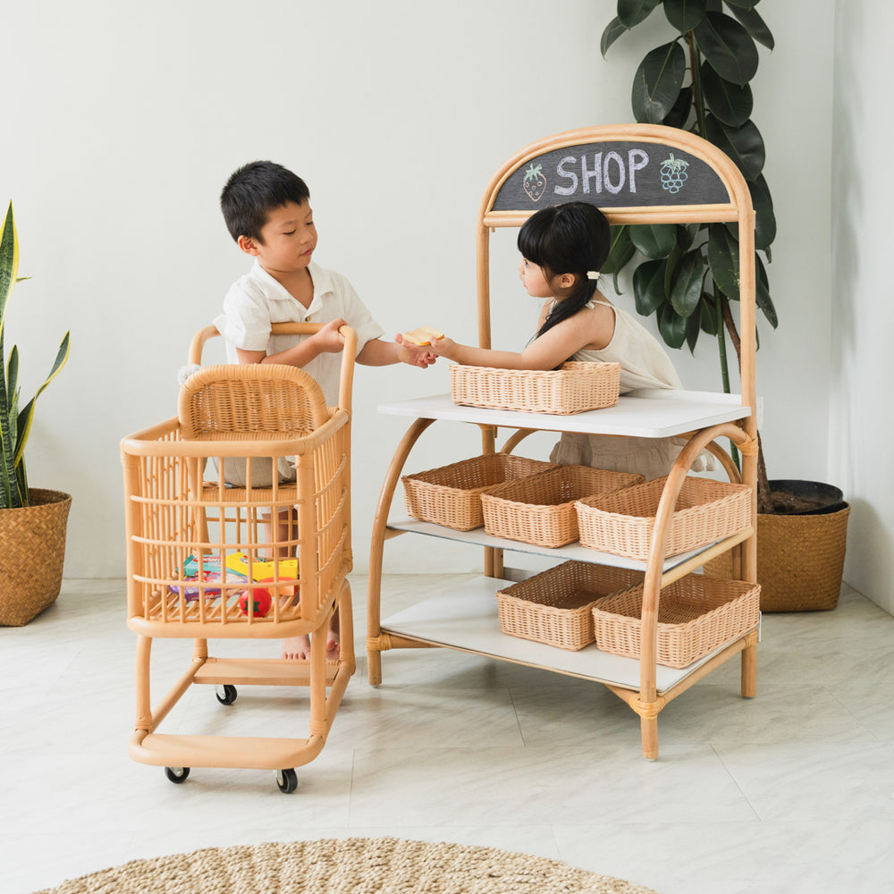 Kids Rattan Shopping Cart | Toys | MOMIJI