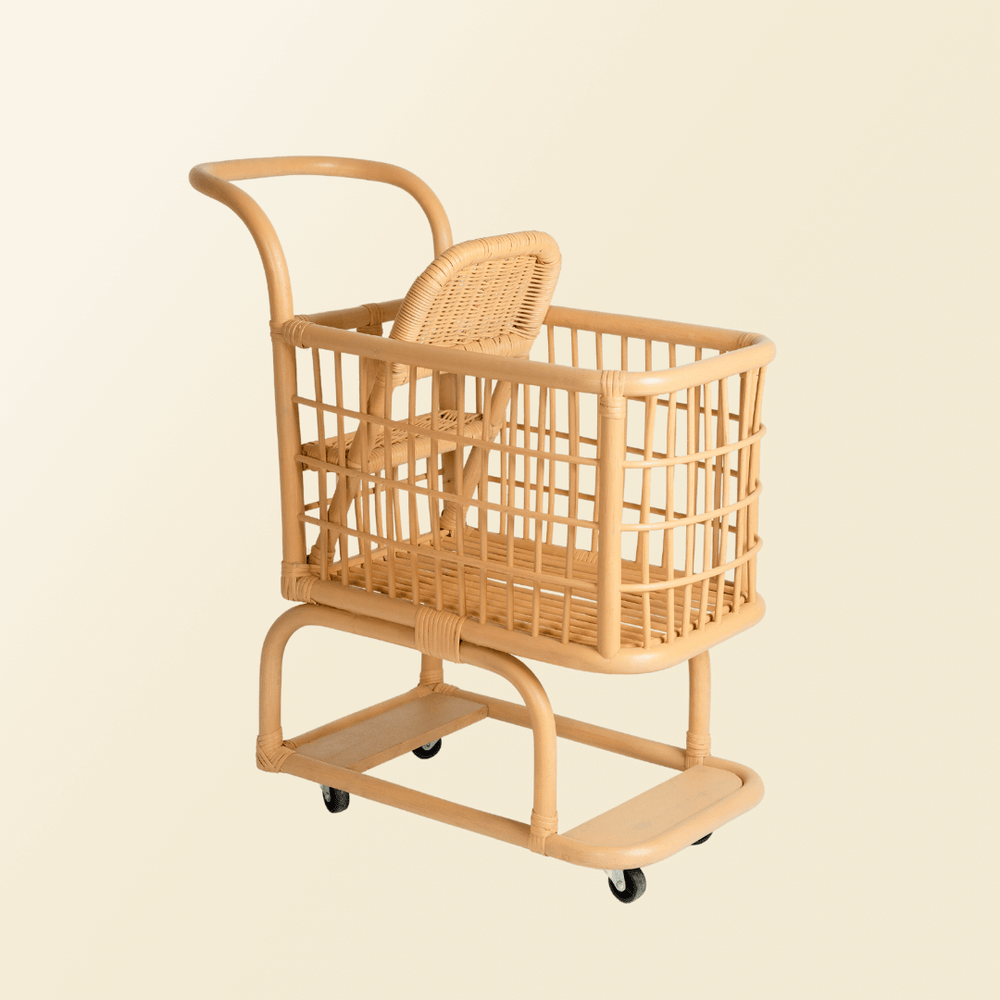 Kids Rattan Shopping Cart | Kids Toys | MOMIJI