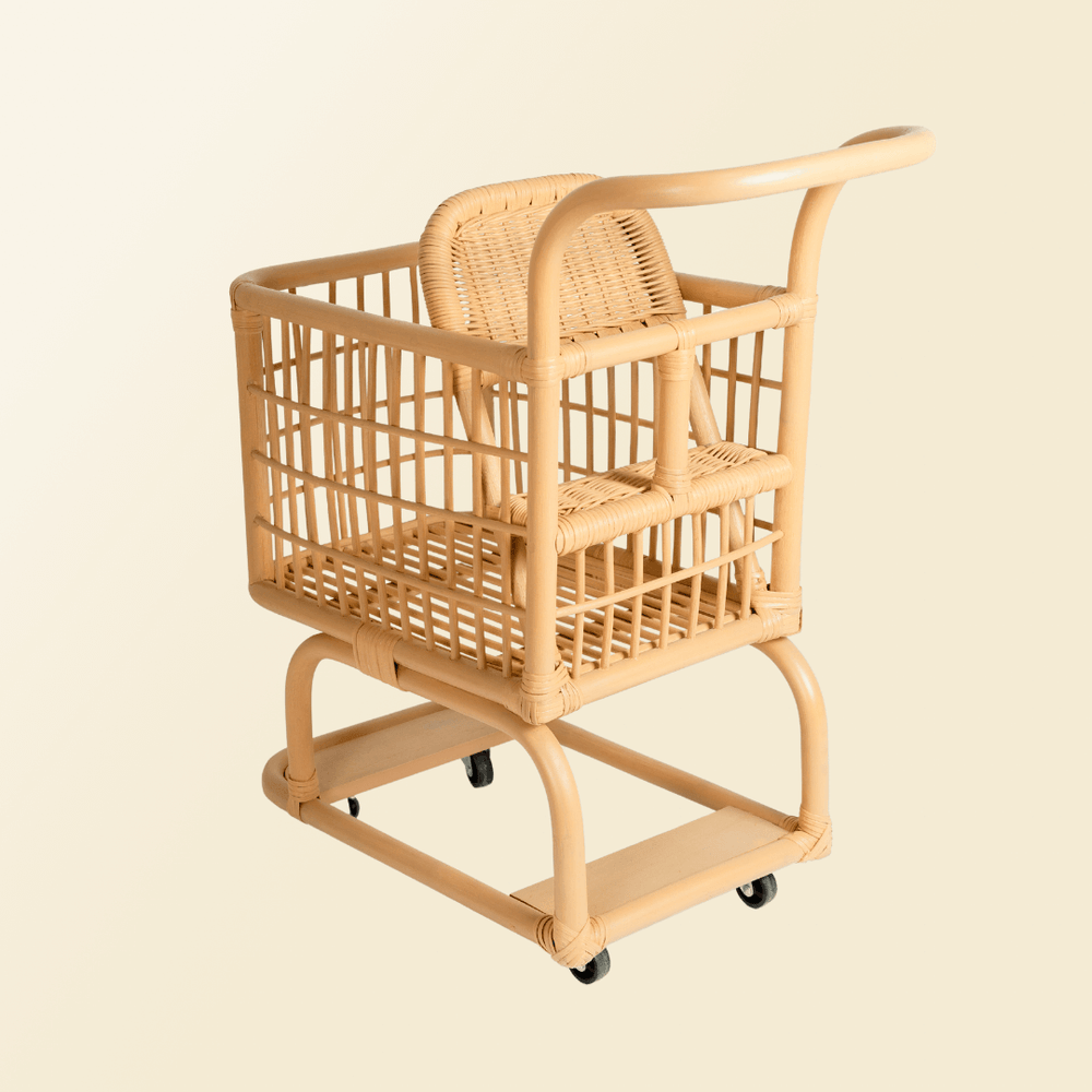 Kids Rattan Shopping Cart | Kids Toys | MOMIJI