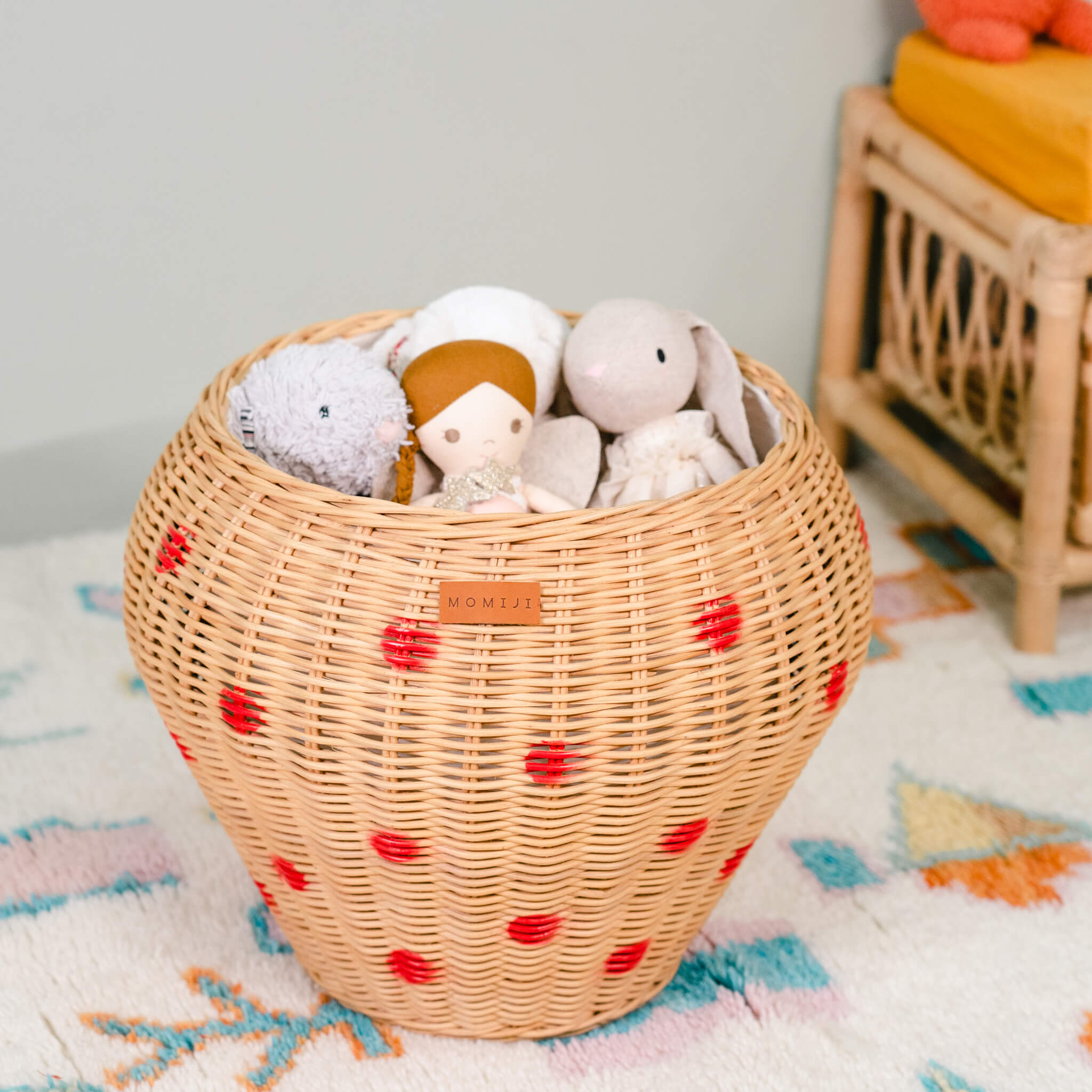 Rattan Basket | Strawberry Wicker Basket | Opened | Toys Inside | MOMIJI
