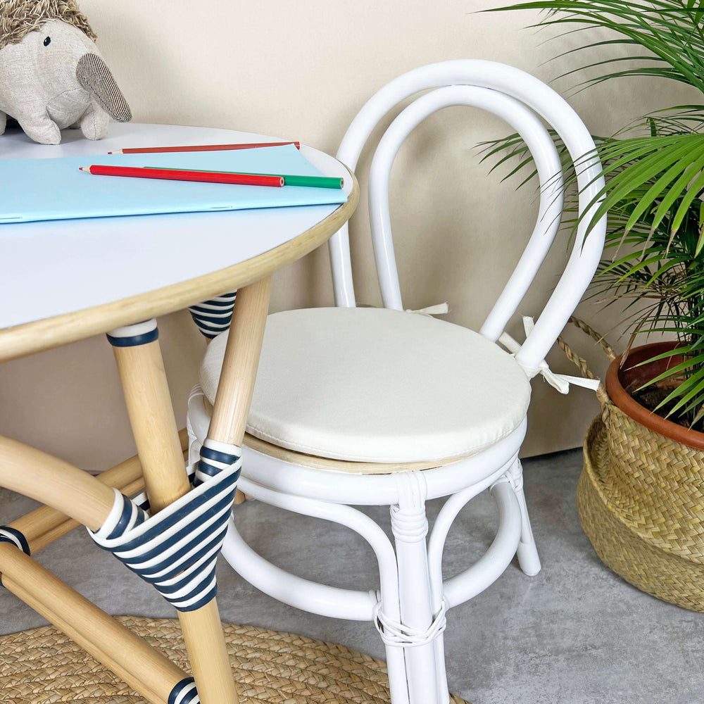 Rattan Chair | Aulia Kids Chair - White | with Cushion |  MOMIJI