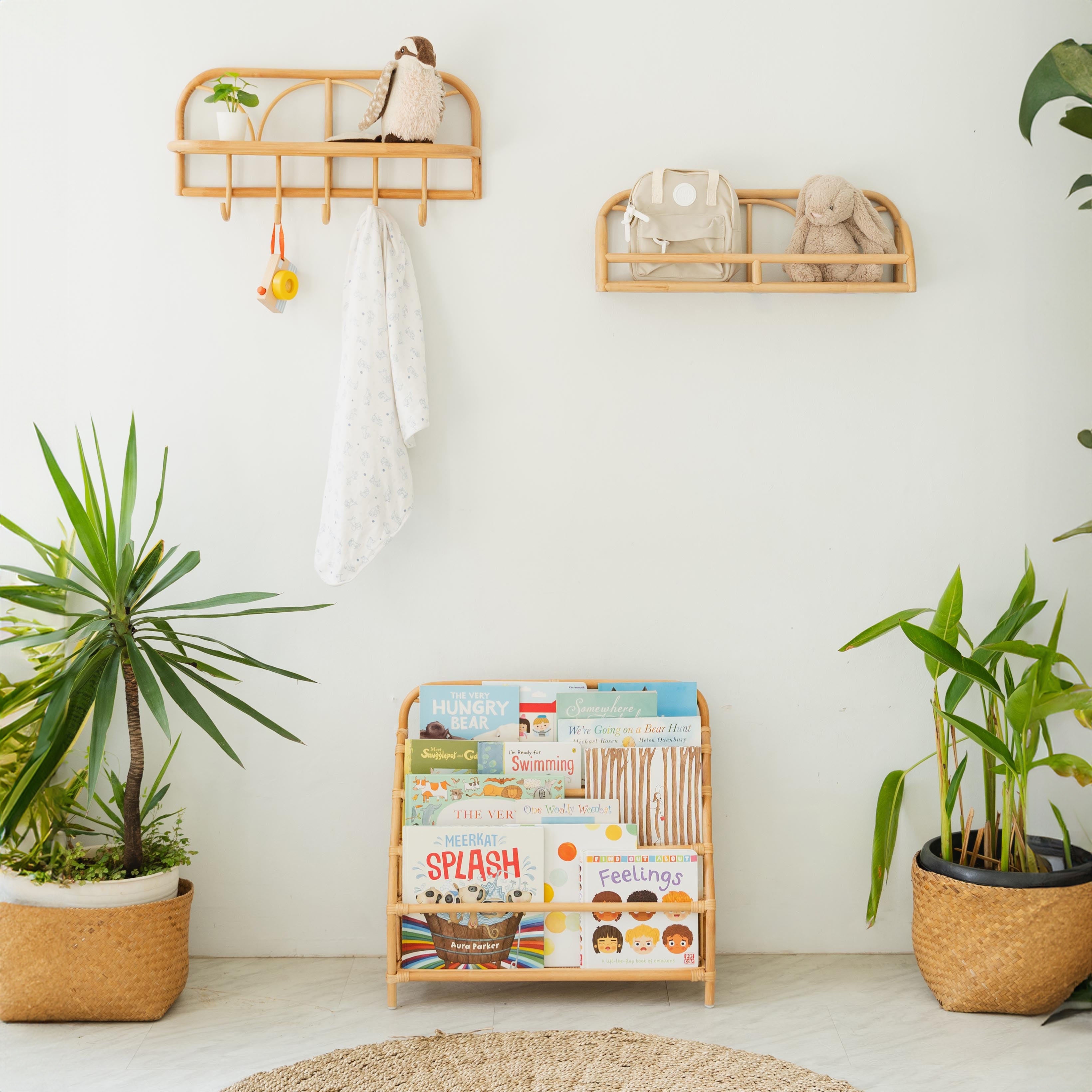 Rattan Shelves | Elena Kids Display Bookshelf | Momiji