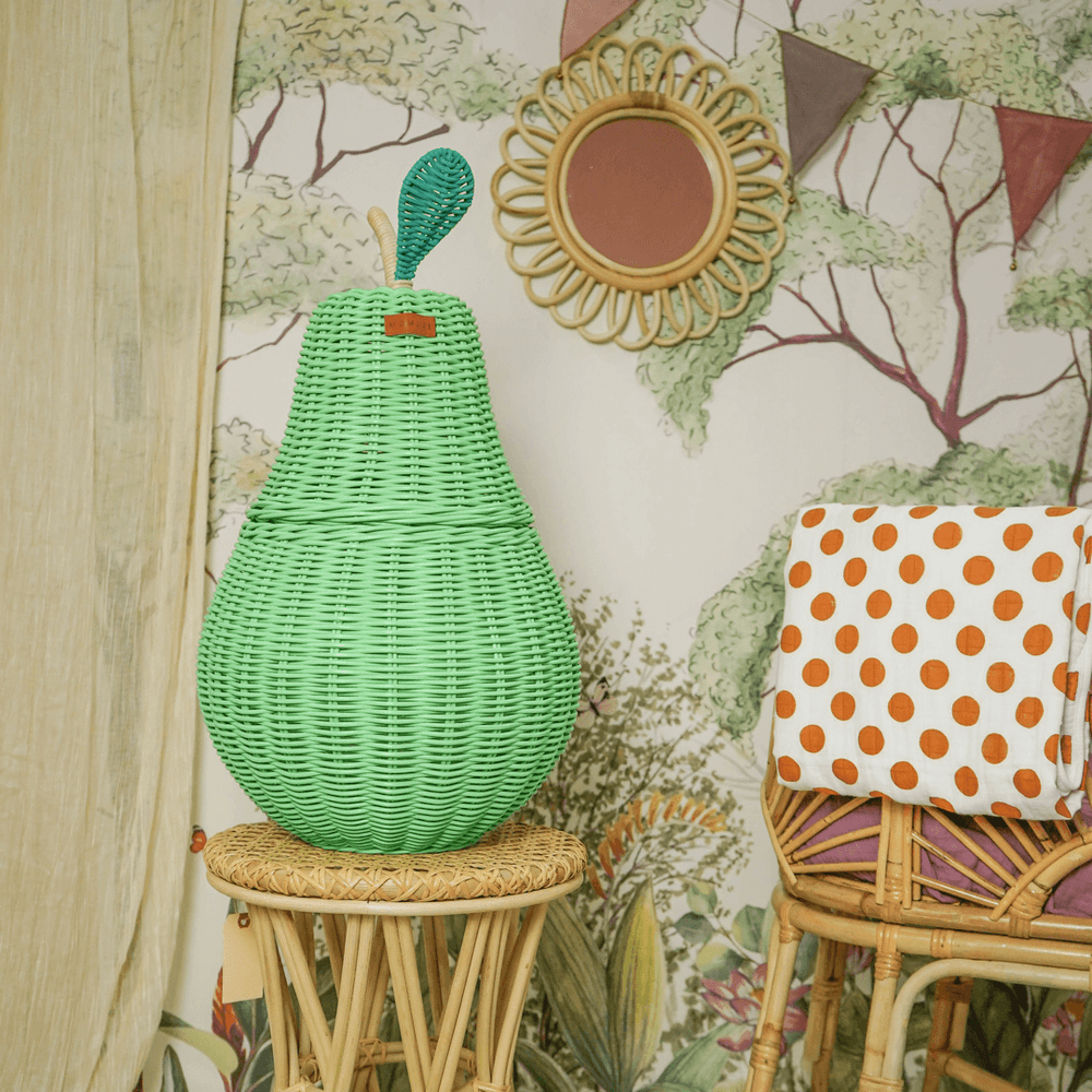 Rattan Basket | Pear Storage Basket | Green |  Momiji