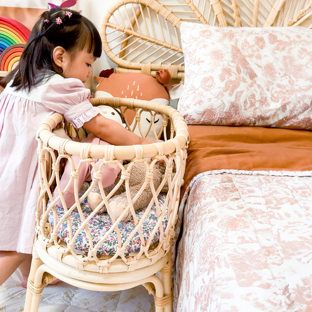 Kids Toys | Olivia Doll Bassinet | Rattan | MOMIJI