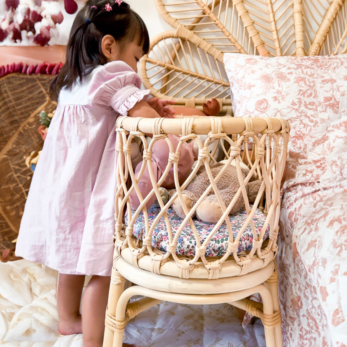 Kids Toys | Olivia Doll Bassinet | Rattan | MOMIJI