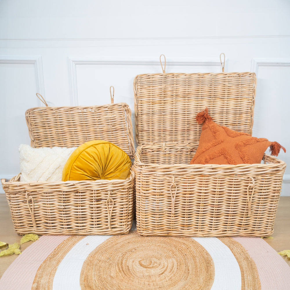 Rattan Storage Chest | Handwoven Wicker Trunk with Lid  | Momiji