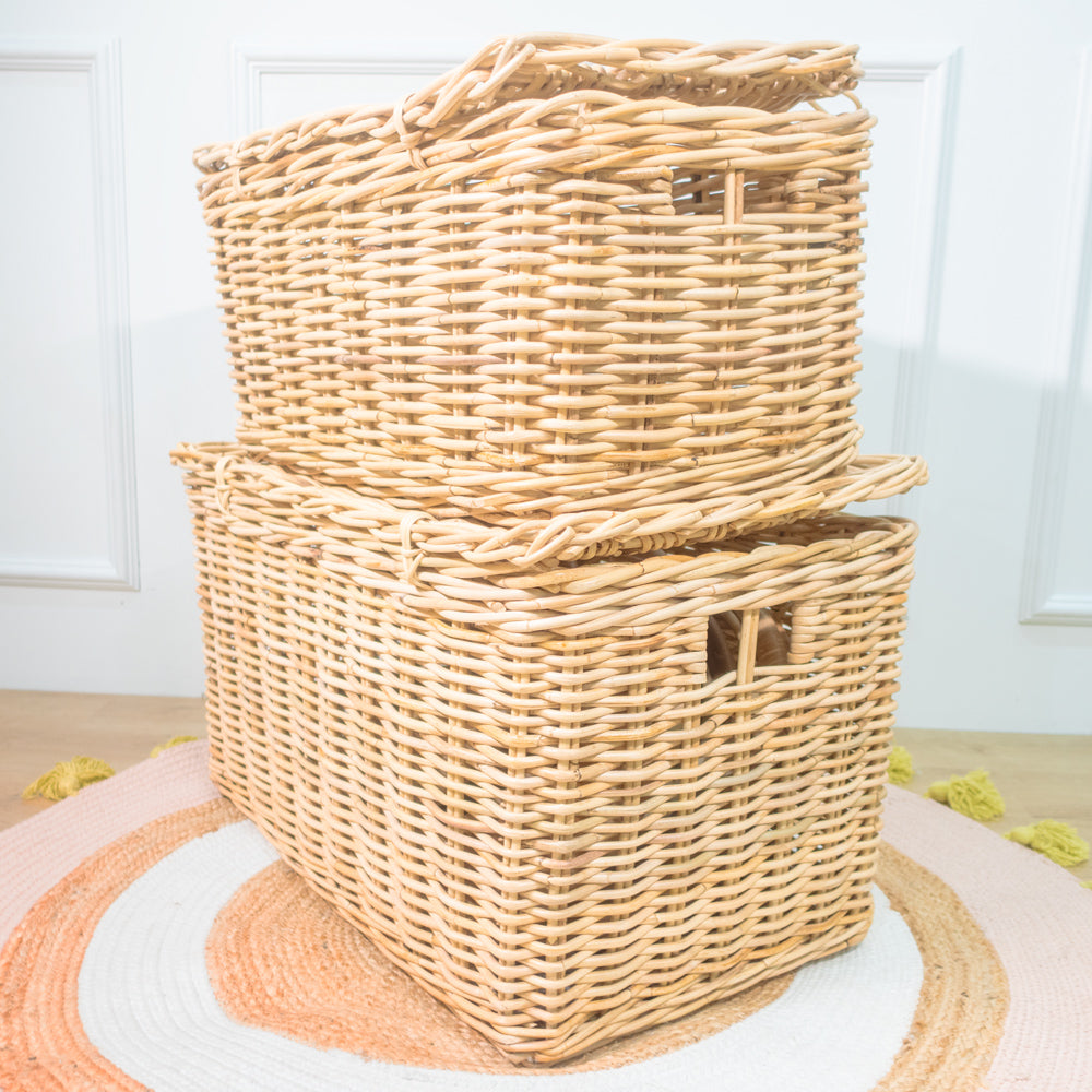 Rattan Storage Chest | Handwoven Wicker Trunk with Lid  | Momiji