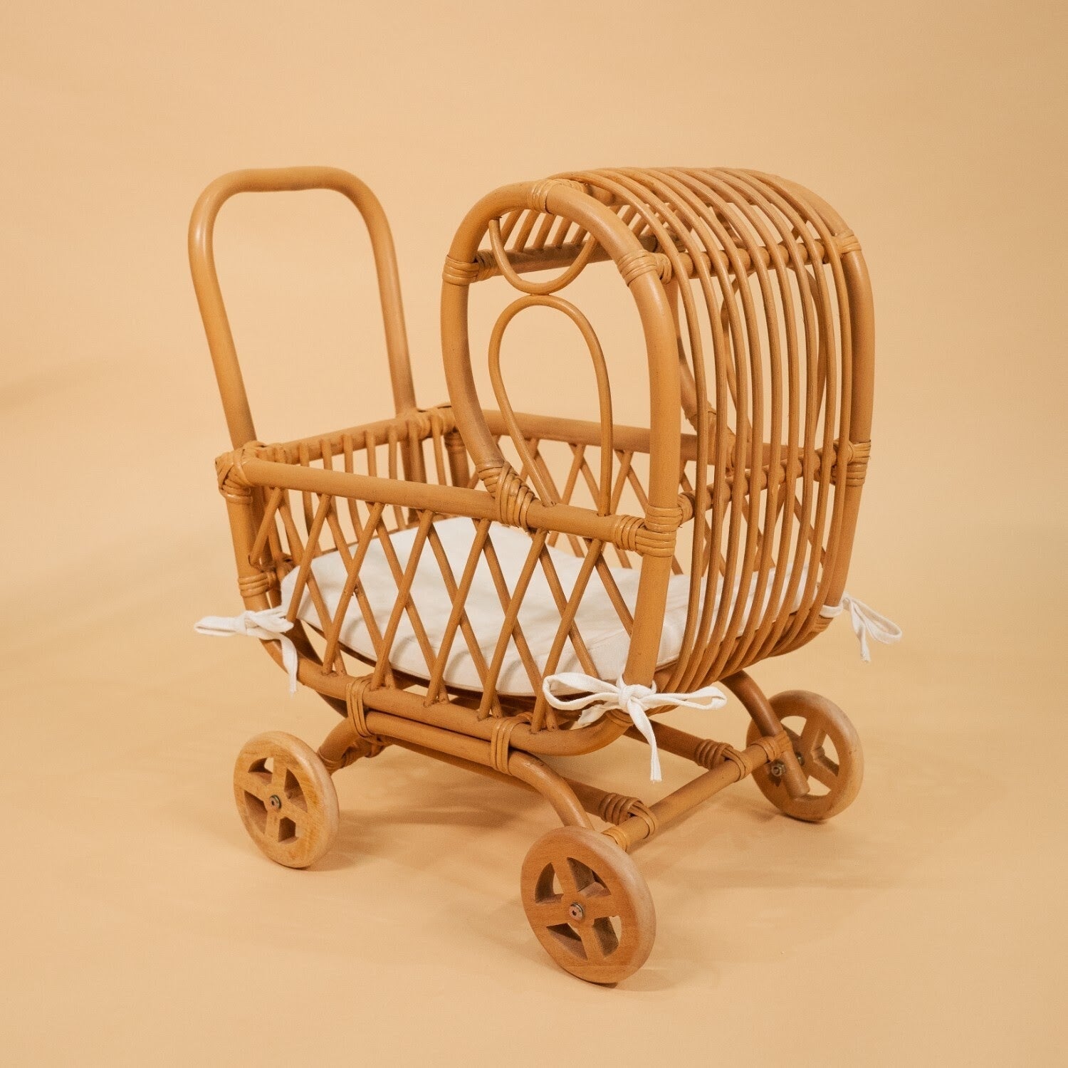 Layla Toy Stroller | Rattan | Doll Stroller | Natural | MOMIJI
